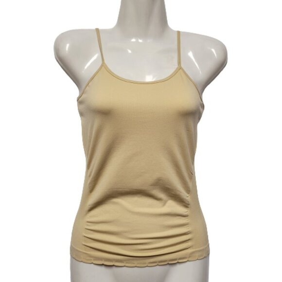 BEIGE Spaghetti Strap Tank Top Spandex Fitted Camisole- One Size- NEW - Picture 1 of 8
